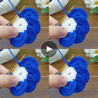 Easy Tunisian Crochet, Easy Crochet Flower, Very Easy Crochet, Crochet Tunisian, Crochet Flowers Easy, Crocheted Flower, Flower Video, Flower Crochet, Quick Crochet