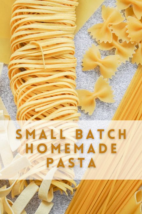 This homemade pasta recipe is great for beginners looking to learn how to make hand-rolled pasta. Making your own homemade pasta isn't hard, it just takes some technique. You can pair any kind of pasta sauce you want with your delicious homemade pasta! This is an easy homemade pasta recipe that makes enough for 2-3 people so you don't have to be overwhelmed on your first attempts of making homemade noodles. Homemade Healthy Pasta Noodles, Homemade Pasta With All Purpose Flour, Make Your Own Noodles, Pasta Diy Recipes, Diy Noodles Pasta, Pasta Small Portion, Homemade Fettucini Noodles Recipes, How To Make Fresh Pasta By Hand, Fresh Pasta Without Machine