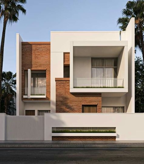 Duplex Bunglow Elevation Modern, Minimal Elevation Architecture, Contemporary Villa Elevation, Minimal House Elevation, Minimal Elevation Design, 40×60 House Elevation, 30x60 House Elevation Design, Small Residence Elevation, Bunglow Elevation Modern