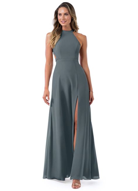 Azazie Clarice Bridesmaid Dresses | Azazie Princess Bridesmaid Dress, Sleeveless Bridesmaid Dresses, Blue Bridesmaid Dress, Azazie Bridesmaid Dresses, Bridesmaid Dresses Online, Blue Bridesmaid Dresses, Dress Dusty, Blue Bridesmaids, Stretch Satin