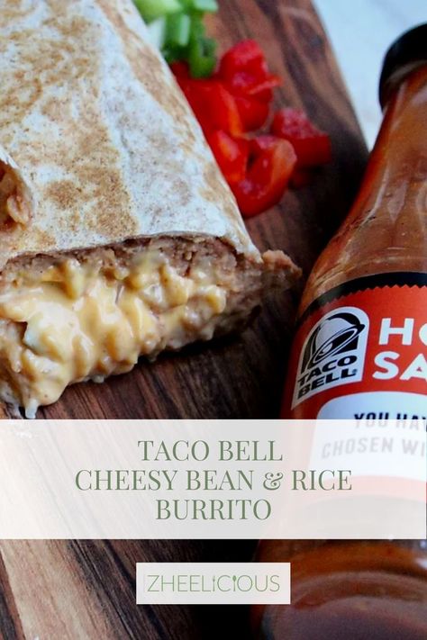 Cheesy Bean And Rice Burrito, Rice Burrito Recipe, Bean And Rice Burrito, Rice And Bean Burrito, Taco Bell Quesadilla Sauce, Quesadilla Sauce, Taco Bell Quesadilla, Rice Burrito, Creamy Jalapeno Sauce