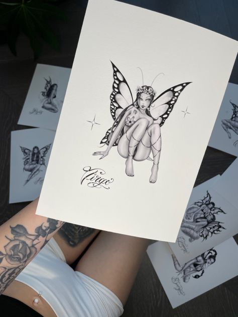 G Tattoo, Virgo Tattoo, Fairy Drawings, Writing Tattoos, Single Ladies, Fairy Coloring Pages, Fairy Tattoo, Fairy Coloring, Back Tattoos