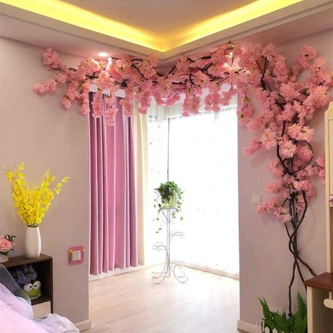 Spider Web Halloween Decorations, Pink Truck, Floral Wedding Decorations, Hanging Vines, Scary Halloween Decorations, Decor Ideas Bedroom, Theme Halloween, Blossom Trees, Flower Garlands