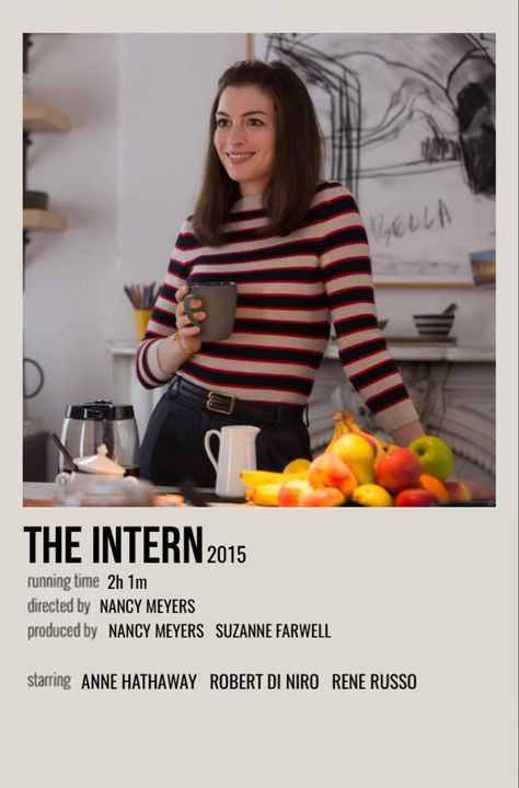 minimal polaroid movie poster for the intern Anne Hathaway Movies List, Anne Hathaway Films, Tv Recommendations, The Intern Movie, Polaroid Movie Poster, Rene Russo, The Intern, Polaroid Posters, Movies List