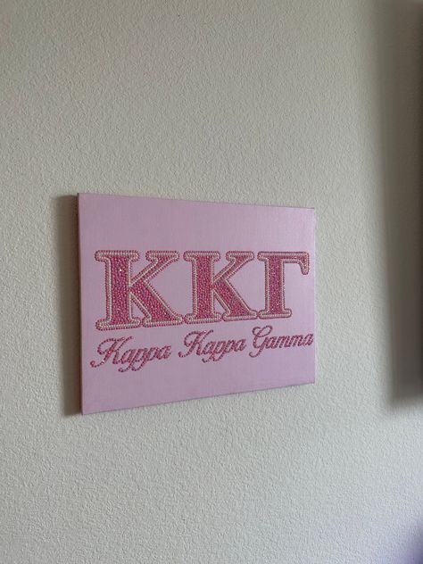 KKG  reinstone canvas, lots of hours of love went into beading this🫶 Diy Big Little Gifts, Sorority Painting Ideas, Sorority Little Gifts, Sorority Gifts Diy, Diy Bedazzled, Sorority Paintings, Sorority Diy, Big Little Canvas, Sorority Art