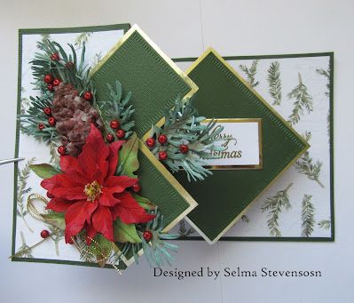 Fancy Christmas Cards, Yellow Paper Flowers, Flower Wall Hanging Decor, Folded Christmas Cards, Diy Paper Wall Hanging, Z Cards, Poinsettia Cards, Easy Wall Hanging, Make Flowers