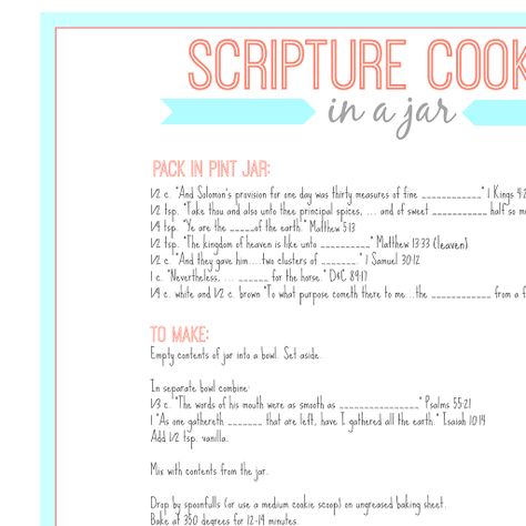 Scripture Cookies In A Jar, Scripture Cookies Recipe Free Printable, Scripture Cookies, Scripture Gifts, Cookies In A Jar, Ladies Event, Youth Group Activities, Scripture Gift, Vbs 2024