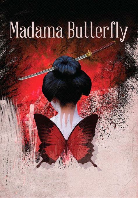 Madama Butterfly Opera, Madame Butterfly Opera, Dark Era, Madama Butterfly, Madame Butterfly, Butterfly Poster, Butterfly Drawing, Antalya, Design Inspo