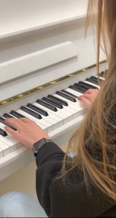 Piano Aesthetic White, Learn Piano Aesthetic, Practicing Piano Aesthetic, Play Piano Aesthetic, Learning Piano Aesthetic, Playing The Piano Aesthetic, Music Addict Aesthetic, Girl Playing Piano Aesthetic, Piano Aesthetic Girl