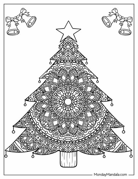 14 Christmas Mandala Coloring Pages (Free PDF Printables) Christmas Mandala Coloring Pages, Christmas Mandala Art, Xmas Templates, Zentangle Christmas, Project Journal, Mandala Christmas, Holidays Crafts, Free Christmas Coloring Pages, Natural Ornaments