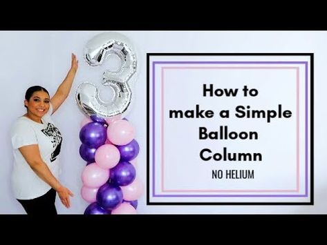 HOW TO MAKE A SPIRAL BALLOON COLUMN WITH NO HELIUM || HOW TO MAKE SIMPLE BALLOON DECORATIONS - YouTube Simple Balloon Decorations, Spiral Balloon Column, Balloon Decorations Without Helium, Ballon Column, Simple Balloon Decoration, How To Make Balloon, Balloon Tower, Balloon Display, Diy Balloon Decorations