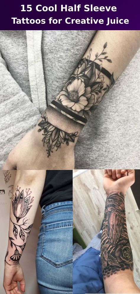 15 Cool Half Sleeve Tattoos for Creative Juice - Top Beauty Magazines Forearm Tattoo Half Sleeves For Women, Front Arm Tattoo Woman Half Sleeves, Strong Women Tattoos Ideas, Unique Half Sleeve Tattoos, Mama Tattoo, Half Sleeve Tattoos Forearm, Cool Half Sleeve Tattoos, Geometric Sleeve Tattoo, Half Sleeve Tattoos