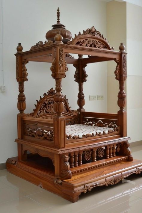 Bed For Laddu Gopal, Laddu Gopal Bed, Bed Design Ideas, Wooden Bed Design, Best Bed, Mid Century Modern Bedroom, Durable Furniture, Wooden Bed Frames, Comfort Mattress