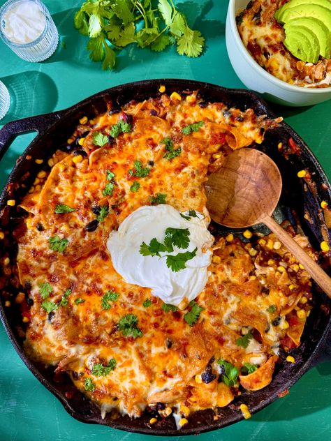 Enchilada Stove Top, Stovetop Enchiladas, Skillet Enchiladas, Chipotle Vinaigrette, Enchilada Skillet, Veggie Mains, Dinner Planning, Halloumi Salad, Homemade Goodies