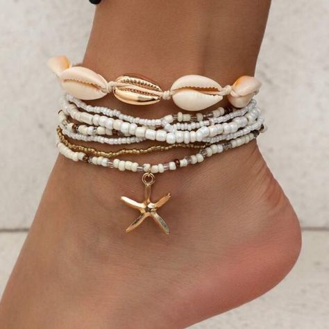 7 Pc Beaded Starfish Dangle Anklet In Gold Tone Hardware New (Boutique Packaging) **Let Me Know If You Like To Bundle With Another Listing! **I Always Accept Reasonable Offers Cute Earrings Cute Jewelry Dainty Jewelry Summer Vacation Cute Outfits Trendy Jewelry Formal Jewelry Wedding Earrings Lovers Gift Holiday Gift Gift For Her Tags : Anthro Anthropologie Free People We The Free Zara Zara Jewelry Lili Pulitzer Kendra Scott 8 Other Reasons Dolls Kill Lili Clasps For Love And Lemons Ettika Shash Boutique Packaging, Starfish Anklets, Les Pogues, Beaded Starfish, Jewelry Formal, Lili Claspe, Surf Jewelry, Formal Jewelry, Zara Jewelry