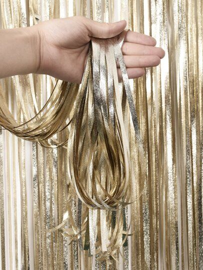 Free Returns ✓ Free Shipping On Orders $49+ ✓. 1pc Party Tassel Curtain- Streamers at SHEIN. Christmas Champagne, Fiesta Colors, String Curtains, Party Streamers, Curtain Backdrops, Bachelorette Decorations, Tassel Curtains, Gold Party, Backdrop Decorations