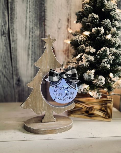 Diy Ornament Display, Ornament Holder, Tree Display, Ornament Hanger, Neutral Christmas Decor, Neutral Christmas, Ornament Display, Losing A Loved One, Wooden Tree