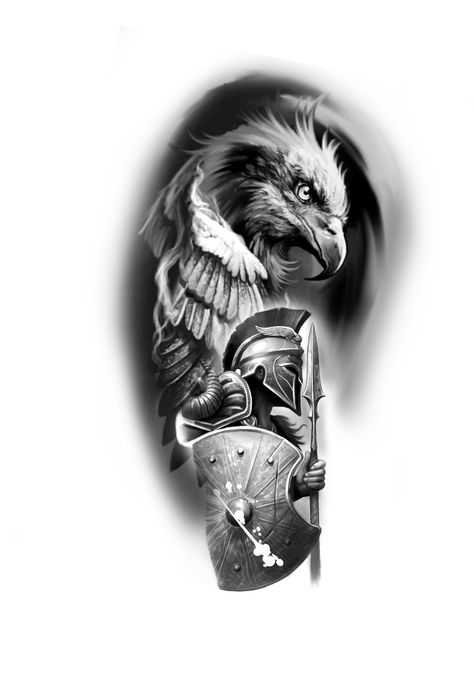 Spartan With Wings Tattoo, Black And Gray Eagle Tattoo, Warrior Angel Tattoo Men Sleeve, Eagle Warrior Tattoo, Polish Winged Hussars Tattoo, Spartan Tattoos, Danny Tattoo, Spartan Tattoo, Eagle Tattoo