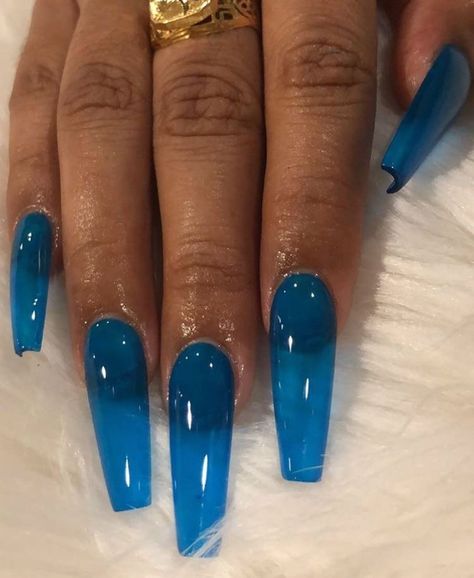 Jelly Tips, Tips Nails, Nails Yellow, Blue Nail, Jelly Nails, Makeup Natural, Coffin Nails Designs, Fire Nails, Pretty Acrylic Nails