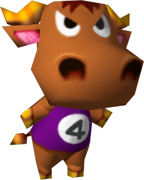 I've gotta do my laundry, but look at this weather... ― Chuck, Animal Crossing Chuck (ビフテキ, Bifuteki?, Beefsteak) is a cranky bull villager in the Animal Crossing series. Being a bull, Chuck's name probably comes from the cut of meat "ground chuck". His phrase relates to beef jerky, a type of food made from cows. It may also relate to the fact that cranky villagers can act like jerks. His Japanese name, Bifuteki, means "beefsteak," in Wasei-Eigo (Words borrowed from English that are used in Japa Chuck Series, Zodiac Warriors, Old Animal Crossing, I See Everything, Ground Chuck, Angry Expression, Chuck Steak, Live Songs, Game Graphics