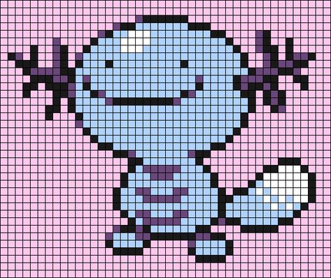 Alpha pattern #121333 | BraceletBook Wooper Pokemon, Perler Bead Pokemon Patterns, Pokemon Alpha, Axolotl Cute, Pokemon Cross Stitch, Pixel Art Pokemon, Pokemon Pattern, Graph Crochet, Ocean Fish