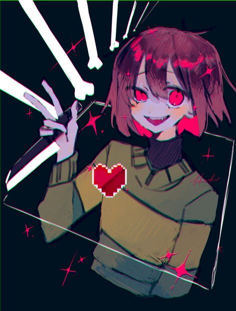 Chara Fanart Creepy, Chara Undertale Pfp, Chara Undertale Fanart, Chara Fanart, Chara Dreemurr, Undertale Chara, Chara Undertale, Undertale Ost, Undertale Oc