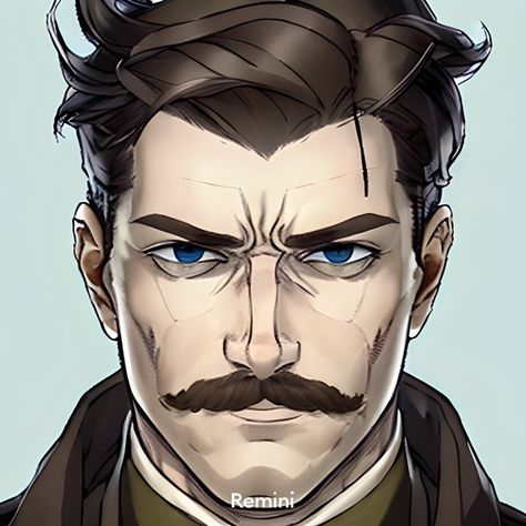 Character With Mustache, Mustache Drawing, Beard And Mustache Styles, Mustache Styles, Mustache Men, Fantasy Concept, Art Men, Face Reference, Poses References