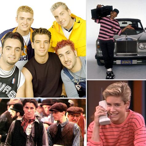 All That '90s Costumes For Your Guy 90s Costume Ideas Men, Nsync Costume, Boys Decade Day Outfits, 90s Theme Party Outfit Guys, Guys 90s Outfits, Easy 90s Costume, 90s Costume Men, 90s Theme Party Outfit Men, Decades Day Spirit Week Boys