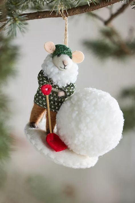 Holiday + Christmas Home Décor | Terrain Bear Felt, Felt Christmas Decorations, Globe Ornament, Christmas Interiors, Felt Mouse, Felt Christmas Ornaments, Felt Christmas, Felt Art, Felt Ornaments