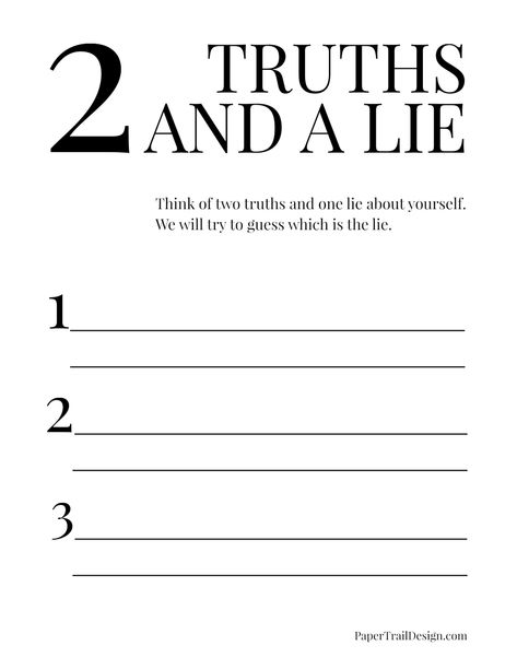 Two Truths And A Lie Game, Birthday Hangout, Icebreaker Worksheets, 2 Truths And A Lie, Dr Seuss Coloring Pages, Two Truths And A Lie, Trail Design, First Day Of School Activities, Ice Breaker Games