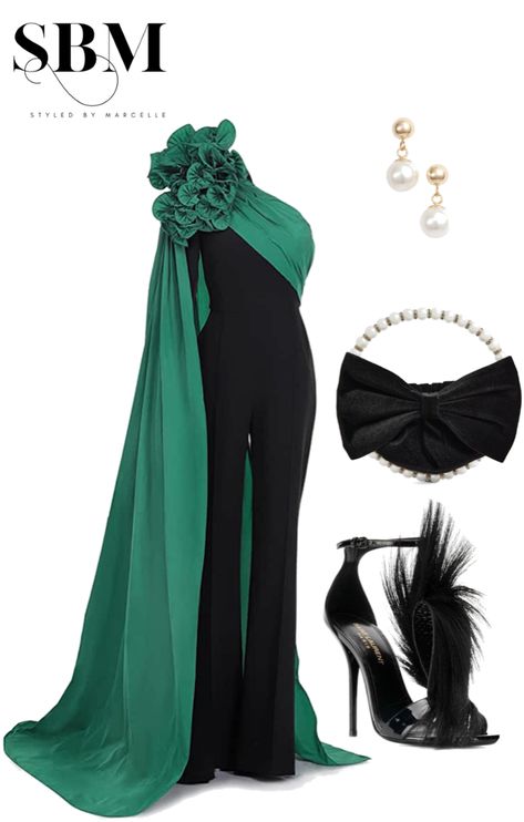 Red Carpet Outfit outfit ideas | #redcarpetoutfit #eveningoufit #highendfashion Red Carpet Outfit Ideas, Green Outfits For Women, Outfit Ideas Inspiration, Grad Outfits, Interesting Outfits, Elegant Outfit Classy, Red Carpet Outfits, Outfit Red, Jumpsuit Elegant