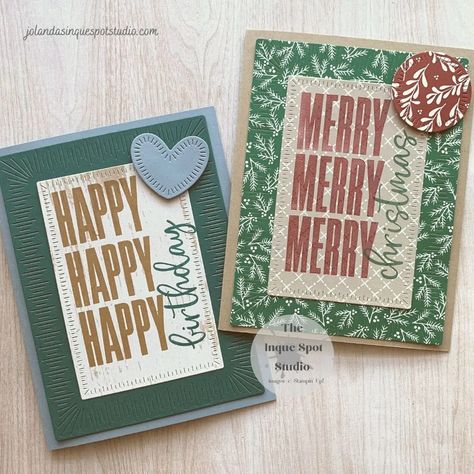 Radiating Stitches Dies – One Card, Two Ways – The Inque Spot Studio Radiating Stitches Dies Cards, Stampin Up Christmas Cards 2023, Radiating Stitches Dies, Mini Cat, September Birthday, Merry Happy, Stampin Up Christmas Cards, Birthday Posts, Card Crafts