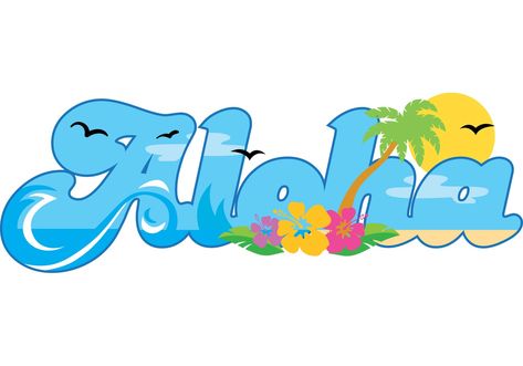 Hawaiian Clip Art Backgrounds | Aloha Hawaii Vector | Free Vector Art at Vecteezy! Ocean Drawing, Hawaii Gift, Beach Clipart, Hawaiian Tattoo, Hawaiian Art, Silhouette Template, Tropical Wall Art, Aloha Hawaii, Hawaiian Beach