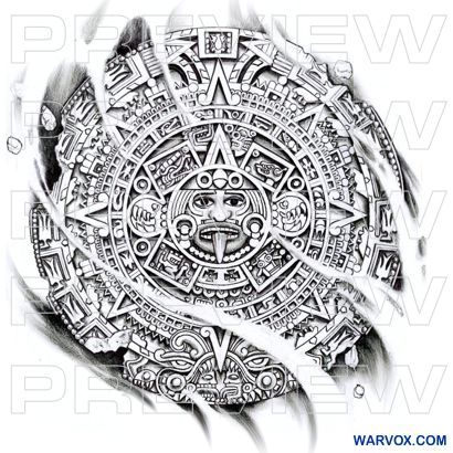 ₪ AZTEC TATTOOS ₪ Aztec Mayan Inca Tattoo Designs Instant Download | Aztec calendar Tattoo Aztec Calendar Tattoo Design, Aztec Calendar Tattoo, God Tattoo Design, Calendar Tattoo, Aztec Warrior Tattoo, Azteca Tattoo, Gear Tattoo, Mayan Tattoos, Aztec Tattoos