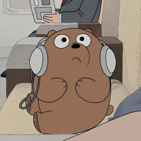 #aesthetic #aestheticpfp #webarebears #cartoon #griz #grizicon #soft We Bare Bears, Bare Bears, Bears, Headphones