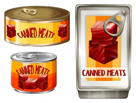 Three design of canned meats illustratio... | Free Vector #Freepik #freevector #food #design #art #drawing Meat Drawing, Can Food, Canned Meats, Canned Meat, Design Art Drawing, Food Cartoon, Art Food, Food Drawing, Canned Food