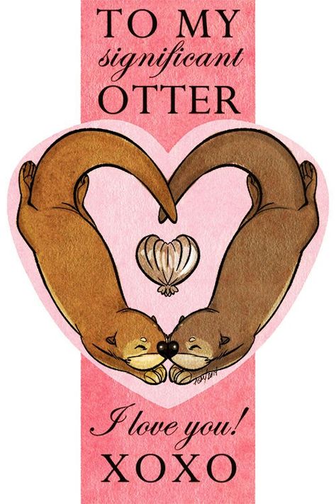 To my significant otter Cute Otter Art, Otter Drawing, Otter Tattoo, Significant Otter, Otter Art, Tier Tattoo, Dibujo Simple, Otter Love, Cute Puns