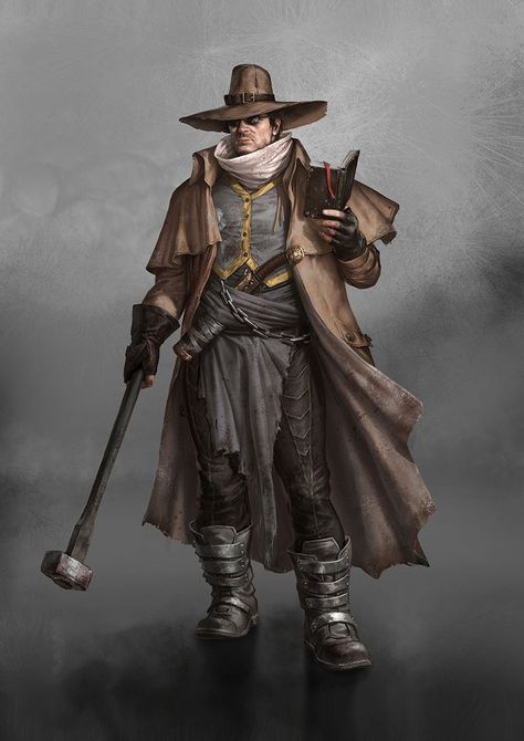 Male witch hunter Marko Djurdjevic, Concept Art World, Heroic Fantasy, Post Apocalypse, Warhammer Fantasy, Fantasy Warrior, Arte Fantasy, Fantasy Rpg, Fantasy Inspiration