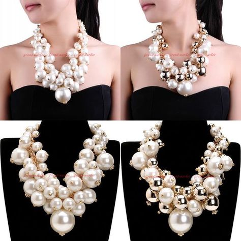 Pearl Necklace Outfit, Modern Pearl Jewelry, Resin Pearl, Beads Choker, Chunky Choker, Necklace Outfit, Chunky Necklaces, Princess Jewelry, Pearl Necklace Designs