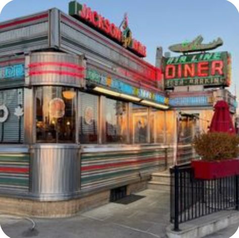 Elmhurst Queens, Modern Diner, Sailor Illustration, American Diners, Breakfast Diner, Bistro Interior, Space Restaurant, Vintage Aesthetic Retro, Art Deco Homes