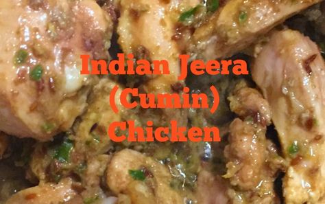 Indian Jeera (Cumin) Chicken is a favorite across the country. It is a lovely dish consisting of skinless chicken, cooked on the bone, with cumin, and other spices. It can be made wet or dry, although, often, it is made dry. Jeera Chicken is  usually served with naan, or roti, but rice can make for a nice side dish also. Chicken Turmeric, Cumin Chicken, Chicken Breast Fillet, Mint Sauce, Favorite Chicken, Masala Recipe, Red Chili Powder, Curry Chicken Recipes, Indian Homes