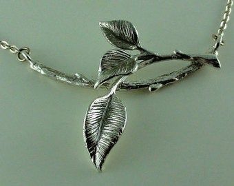 Moissanite Diamonds Raw Gemstones by DawnVertreesJewelry on Etsy Tree Branch Necklace, Twig Wedding Band, Necklace Leaf, Branch Necklace, Precious Metal Clay, Tree Necklace, Silver Tree, Leaf Jewelry, Metal Clay