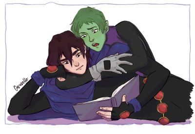 Male Raven X Beastboy Comic, Male Raven X Beastboy, Male Raven, Teen Titans Love, Cartoon Network Fanart, Cute Comic, Raven Fanart, Raven Beast Boy, Teen Titans Fanart