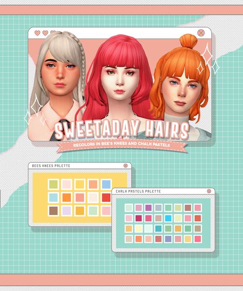 Sims 4 Hair Recolor, Sims 4 Pastel Cc, Sims 4 Maxis Match, Sims 4 Nails, Maxis Match Cc, Sims 4 Cc Folder, The Sims 4 Download, Sims 4 Collections, Pastel Palette