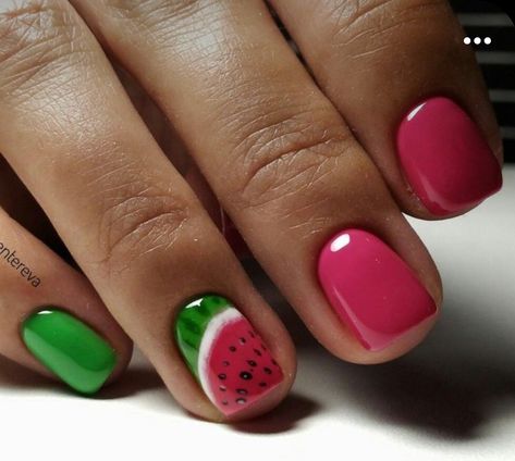 Summer Manicure Ideas, Watermelon Nail Designs, Red Summer Nails, June Nails, Summer Nails 2024, Bright Red Nails, Watermelon Nails, Short Gel Nails, Summer Manicure