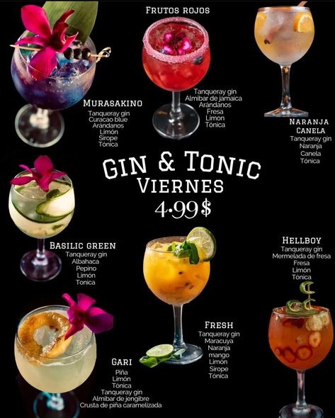 Gin Tonic Recetas, Alcoholic Drinks Menu, Bartender Drinks Recipes, Bartender Drinks, Coctails Recipes, Cocktail Drinks Alcoholic, Healthy Cocktails, Yummy Alcoholic Drinks, Cocktail And Mocktail