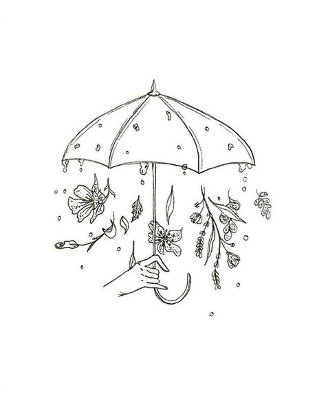 Rain Tattoo, Umbrella Tattoo, Storm Tattoo, Theme Tattoo, No Rain, Dream Tattoos, 문신 디자인, Simplistic Tattoos, Meaningful Tattoos