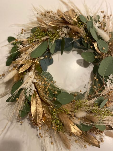 Pampas Grass Christmas Wreath, Dried Oranges Decor, Winter Outside Decor, Christmas Whreat, Boho Christmas Wreath, Unique Wreaths, Xmas Deco, Christmas Inspo, Xmas Wreaths