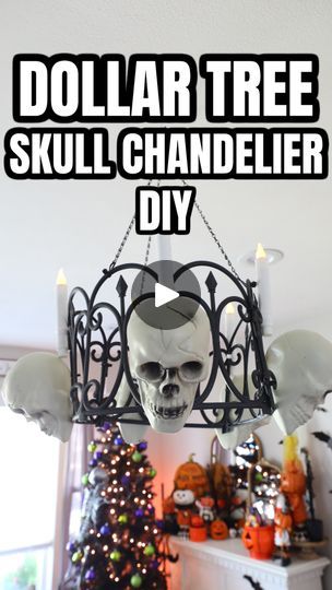 52K views · 1K reactions | Dollar Tree Skull Chandelier DIY! #dollartree #dollartreediys #dollartreehalloween #halloweendecor #dollartree finds #dollartreehalloweendiy | BargainBethany | BargainBethany · Original audio Bargain Bethany, Skull Chandelier, Fun Diy Halloween Decorations, Chandelier Decorations, Chandelier Diy, Halloween Party Decor Diy, Skull Crafts, Dollar Tree Halloween, Spooky Halloween Party