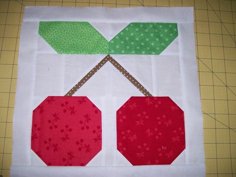 Podunk Pretties Quilting: Block 2, Cherry Block Fish Quilt, Modern Quilt Blocks, Picnic Quilt, Farm Quilt, Quilt Block Patterns Free, Star Quilt Blocks, Block Patterns, Quilt Block Pattern, Foundation Paper Piecing